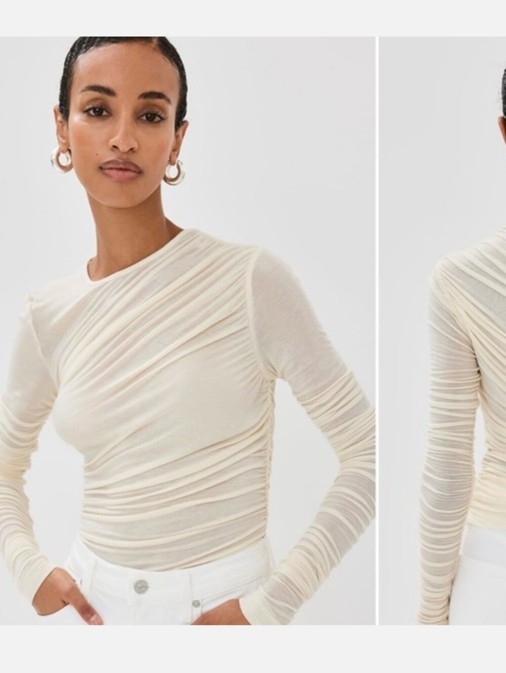 Agolde Ruched Long Sleeve Top Size Xs New No Tag